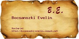 Bocsanszki Evelin névjegykártya